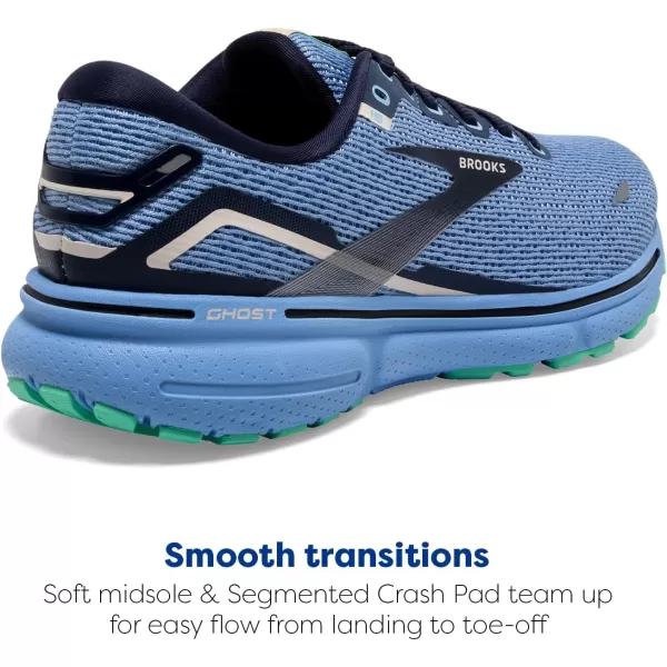 Brooks Womens Ghost 15 Neutral Running ShoeVista BluePeacoatLinen