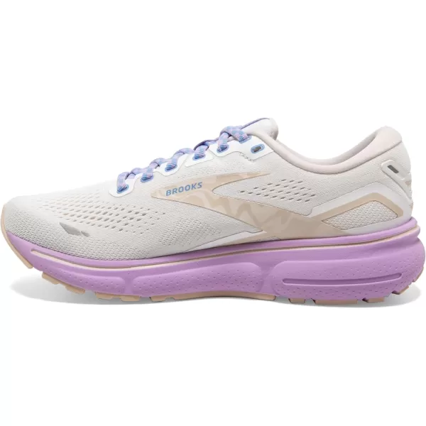 Brooks Womens Ghost 15 Neutral Running ShoeWhiteParchmentLavendula