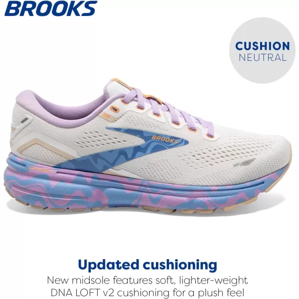 Brooks Womens Ghost 15 Neutral Running ShoeWhiteVistaLavendula