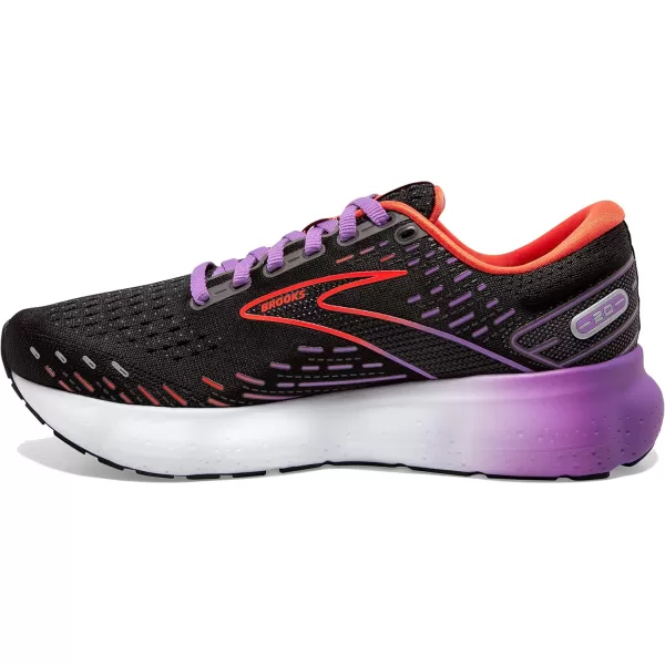 Brooks Womens Glycerin 20 Neutral Running ShoeBlackBellflowerFiesta