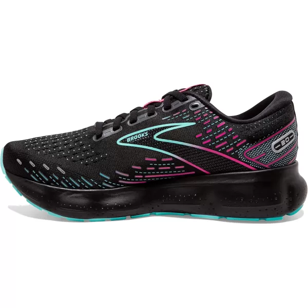 Brooks Womens Glycerin 20 Neutral Running ShoeBlackBlue LightPink