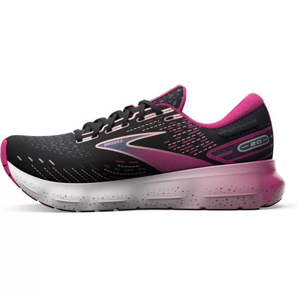 Brooks Womens Glycerin 20 Neutral Running ShoeBlackFuchsiaLinen