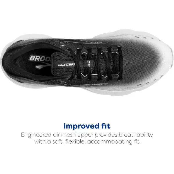 Brooks Womens Glycerin 20 Neutral Running ShoeBlackLilacWhite
