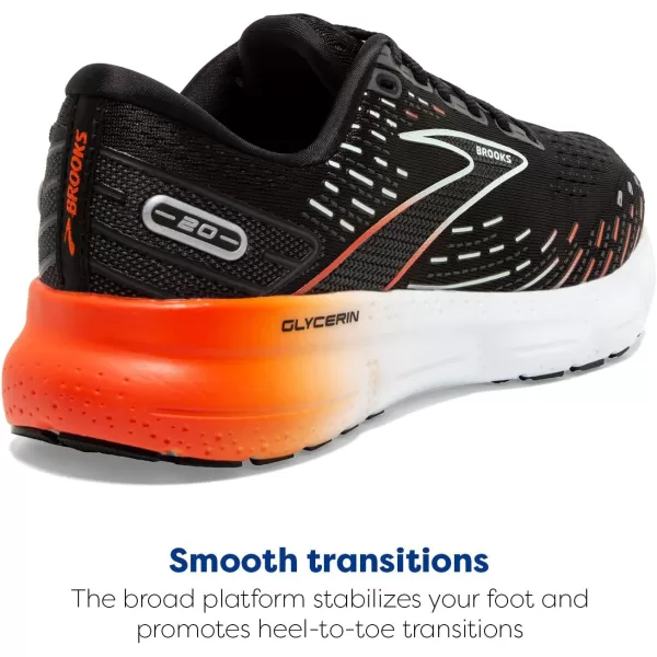 Brooks Womens Glycerin 20 Neutral Running ShoeBlackRedOpal