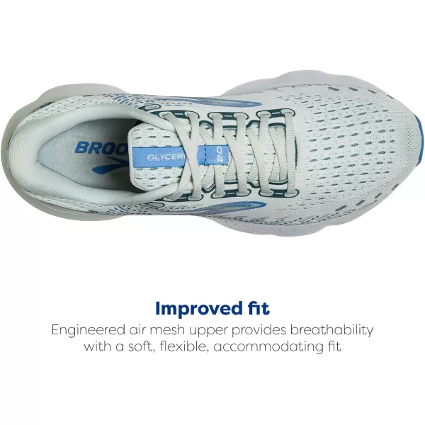 Brooks Womens Glycerin 20 Neutral Running ShoeBlue GlassMarinaLegion Blue