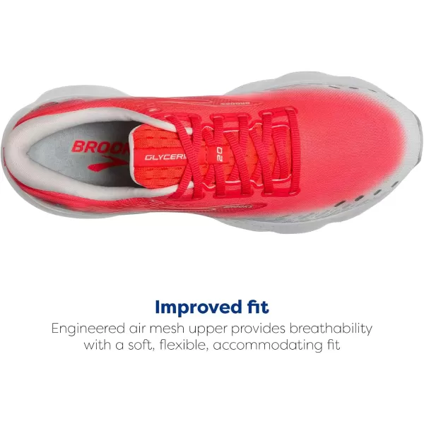 Brooks Womens Glycerin 20 Neutral Running ShoeDiva PinkLilacWhite