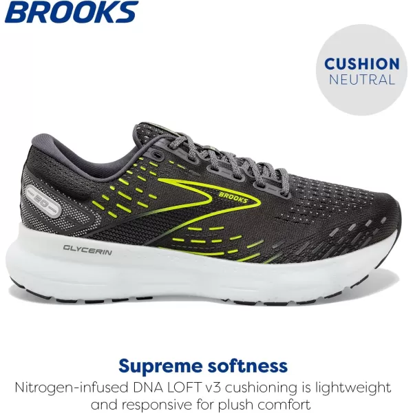 Brooks Womens Glycerin 20 Neutral Running ShoeEbonyWhiteNightlife