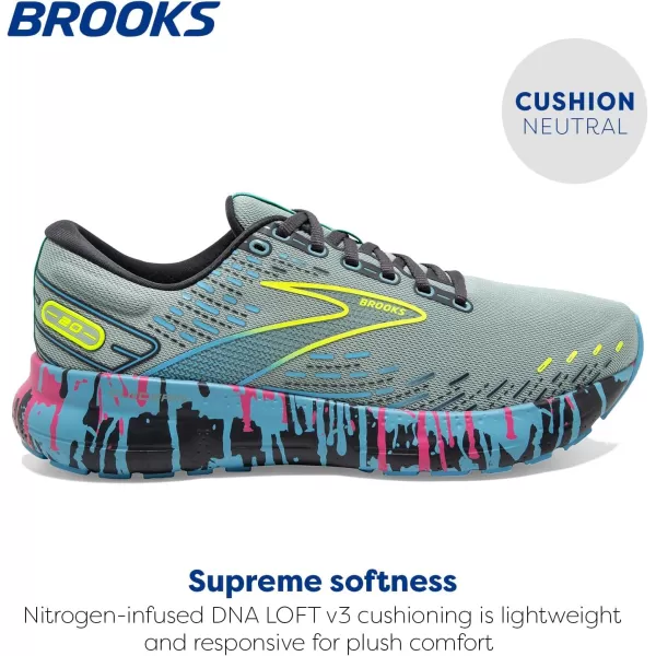 Brooks Womens Glycerin 20 Neutral Running ShoeJadeiteAlaskan BlueEbony
