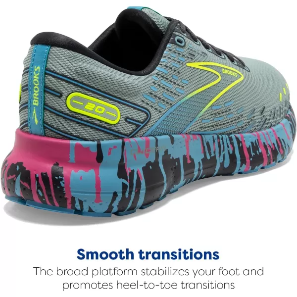 Brooks Womens Glycerin 20 Neutral Running ShoeJadeiteAlaskan BlueEbony