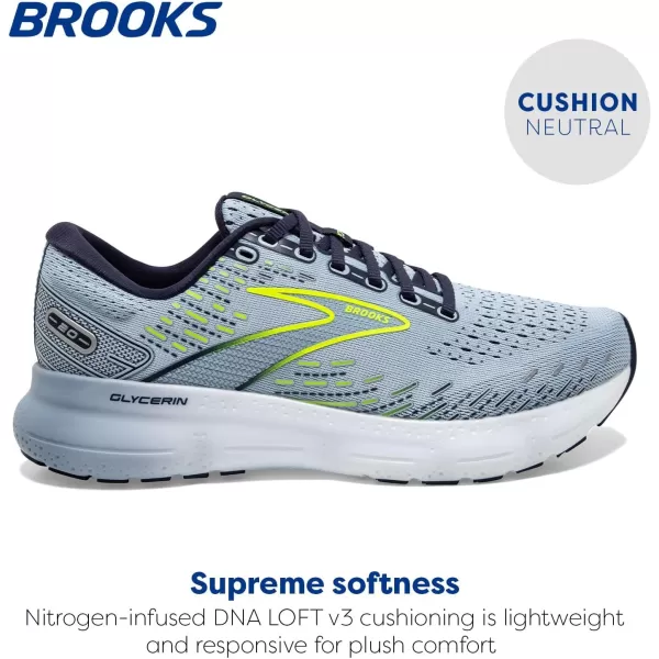 Brooks Womens Glycerin 20 Neutral Running ShoeLight BluePeacoatNightlife