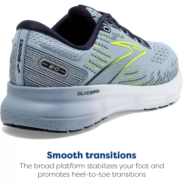 Brooks Womens Glycerin 20 Neutral Running ShoeLight BluePeacoatNightlife