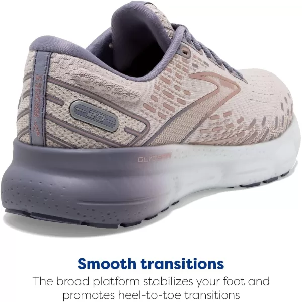 Brooks Womens Glycerin 20 Neutral Running ShoeLilacSilver BulletPink