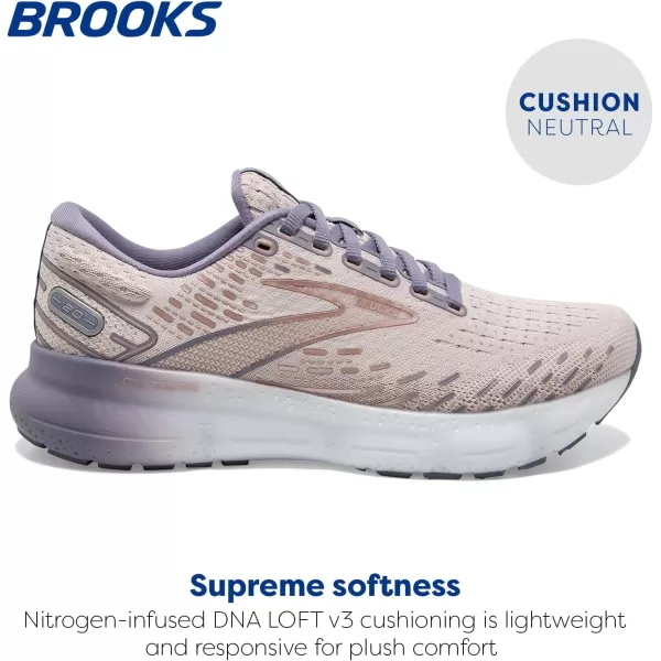 Brooks Womens Glycerin 20 Neutral Running ShoeLilacSilver BulletPink