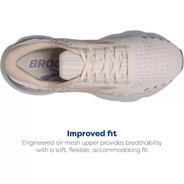 Brooks Womens Glycerin 20 Neutral Running ShoeSnow WhiteBlushCosmic Sky