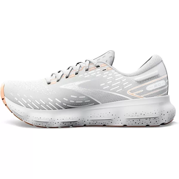 Brooks Womens Glycerin 20 Neutral Running ShoeWhiteGreyPeach
