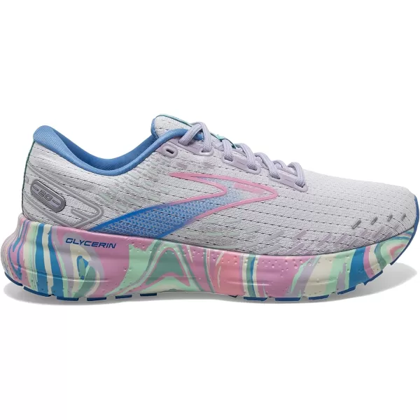 Brooks Womens Glycerin 20 Neutral Running ShoeWhitePurplePink