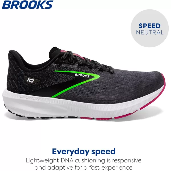 Brooks Womens Launch 10 Neutral Running ShoeBlackBlackened PearlGreen