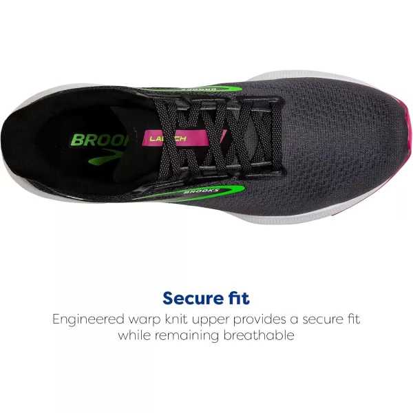 Brooks Womens Launch 10 Neutral Running ShoeBlackBlackened PearlGreen