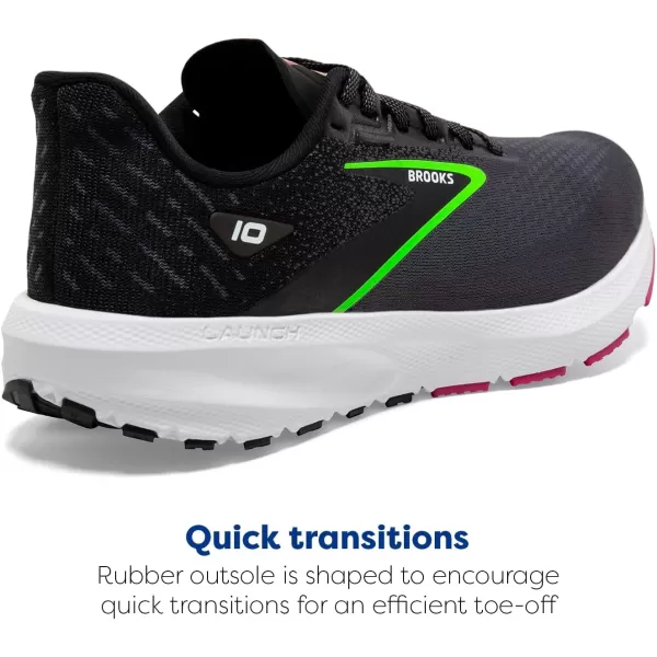 Brooks Womens Launch 10 Neutral Running ShoeBlackBlackened PearlGreen