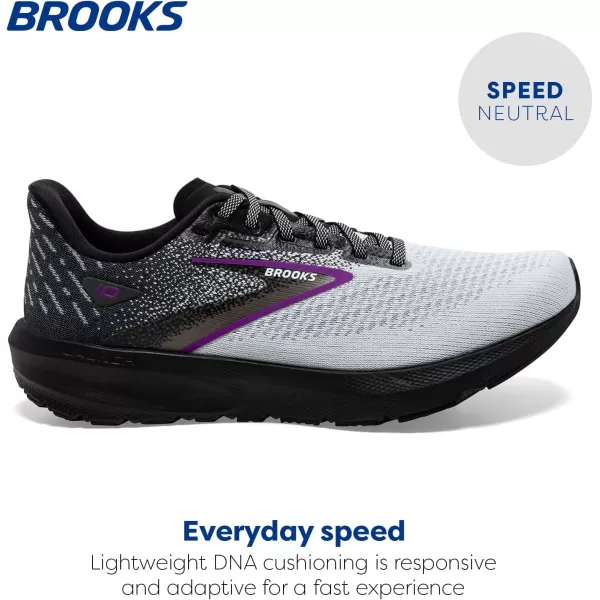 Brooks Womens Launch 10 Neutral Running ShoeBlackWhiteViolet