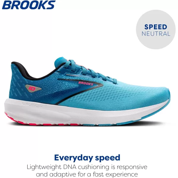 Brooks Womens Launch 10 Neutral Running ShoeCrystal SeasBlue JayBlack