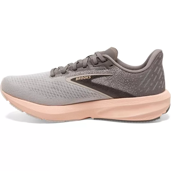 Brooks Womens Launch 10 Neutral Running ShoeGreyCrystal GreyPale Peach