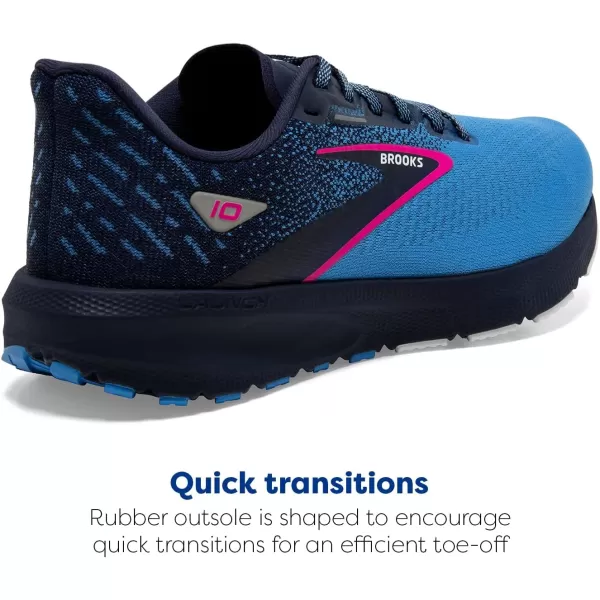 Brooks Womens Launch 10 Neutral Running ShoePeacoatMarina BluePink Glo
