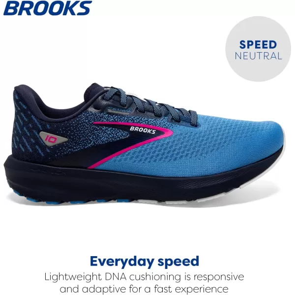 Brooks Womens Launch 10 Neutral Running ShoePeacoatMarina BluePink Glo