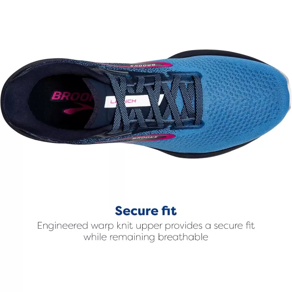 Brooks Womens Launch 10 Neutral Running ShoePeacoatMarina BluePink Glo