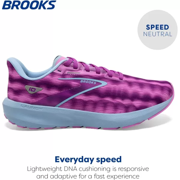 Brooks Womens Launch 10 Neutral Running ShoePurple CactusLucentChambray