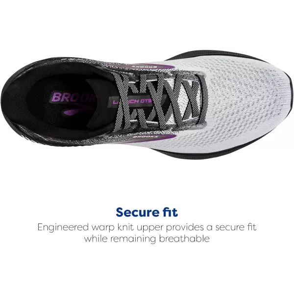 Brooks Womens Launch GTS 10 Supportive Running ShoeBlackWhiteViolet