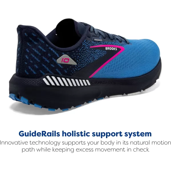 Brooks Womens Launch GTS 10 Supportive Running ShoePeacoatMarina BluePink Glo