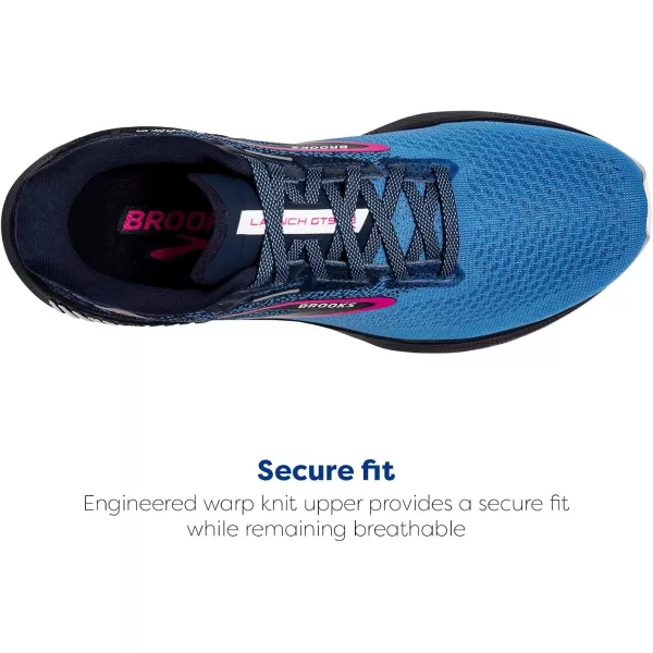 Brooks Womens Launch GTS 10 Supportive Running ShoePeacoatMarina BluePink Glo
