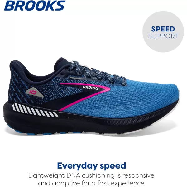 Brooks Womens Launch GTS 10 Supportive Running ShoePeacoatMarina BluePink Glo
