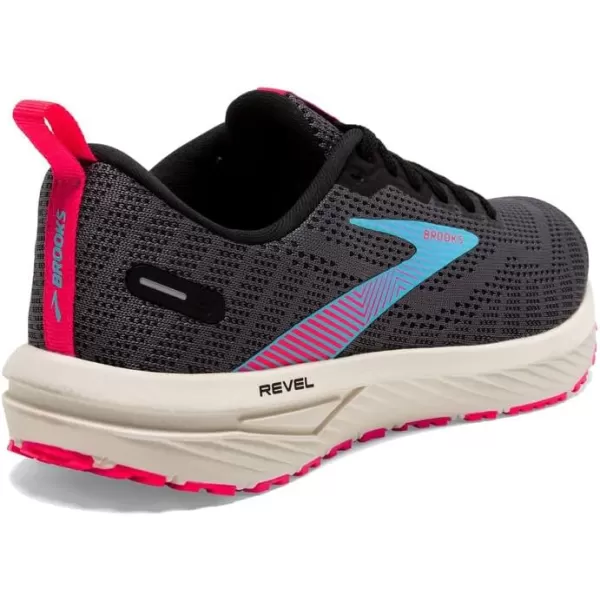 Brooks Womens Revel 6 Neutral Running ShoeBlack Ebony Bluefish