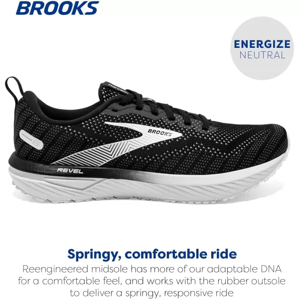 Brooks Womens Revel 6 Neutral Running ShoeBlackBlackened PearlWhite