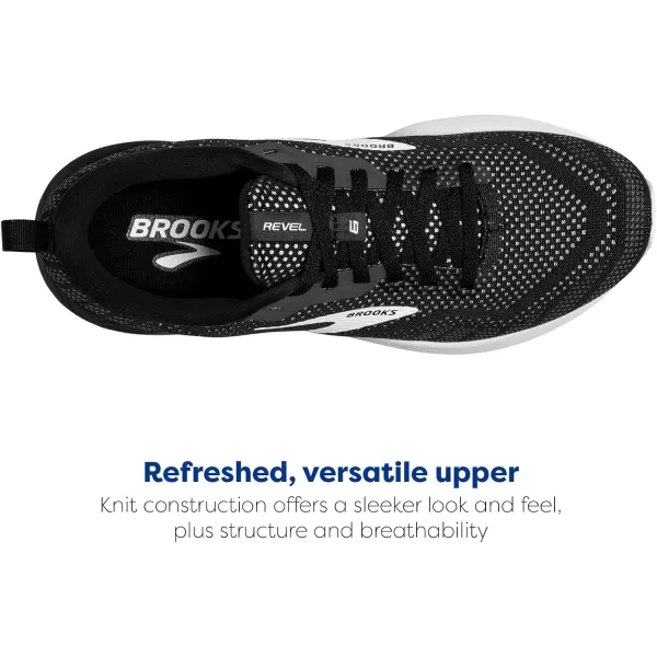 Brooks Womens Revel 6 Neutral Running ShoeBlackBlackened PearlWhite