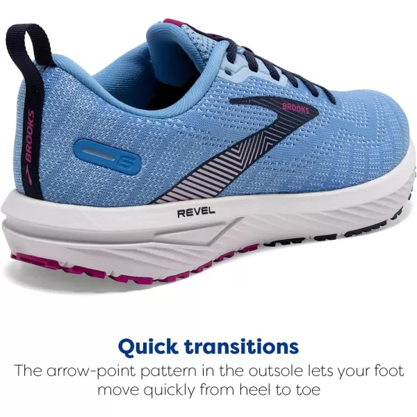 Brooks Womens Revel 6 Neutral Running ShoeMarinaLilac RosePink Lady
