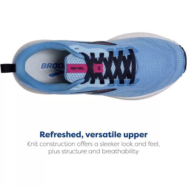 Brooks Womens Revel 6 Neutral Running ShoeMarinaLilac RosePink Lady