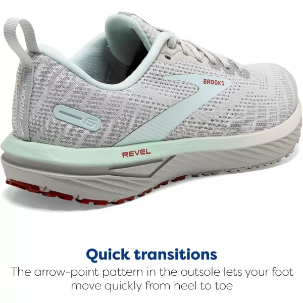Brooks Womens Revel 6 Neutral Running ShoeOyster MushroomAlloyBlue