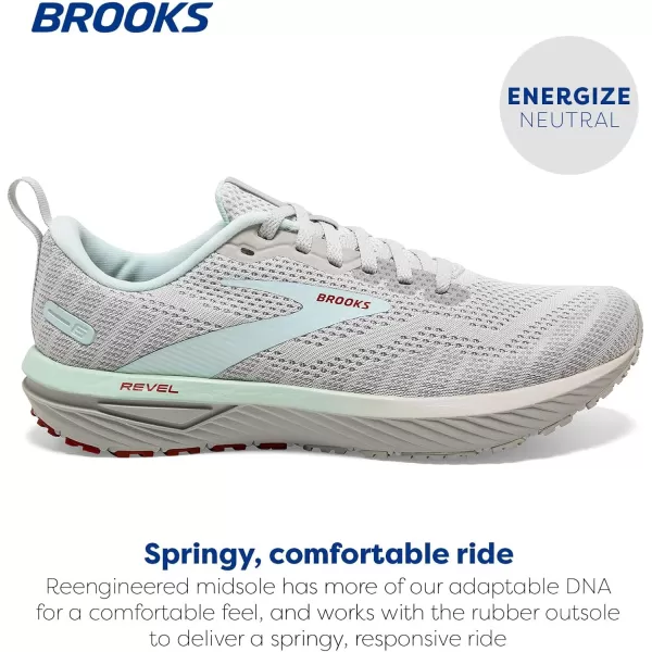 Brooks Womens Revel 6 Neutral Running ShoeOyster MushroomAlloyBlue