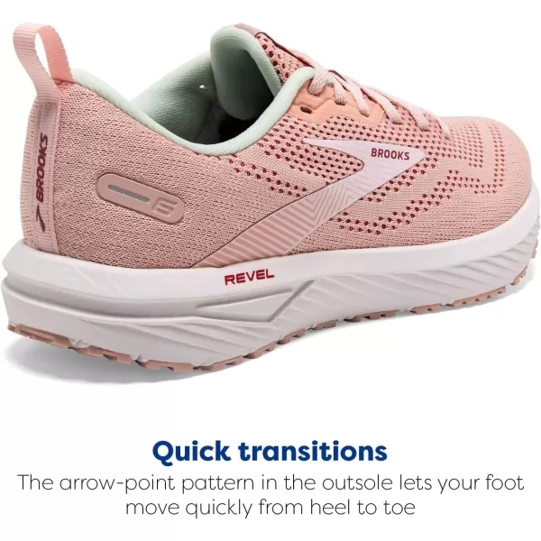 Brooks Womens Revel 6 Neutral Running ShoePeach WhipPink