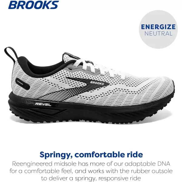 Brooks Womens Revel 6 Neutral Running ShoeWhiteBlack