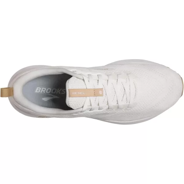 Brooks Womens Revel 6 Neutral Running ShoeWhiteKhaki