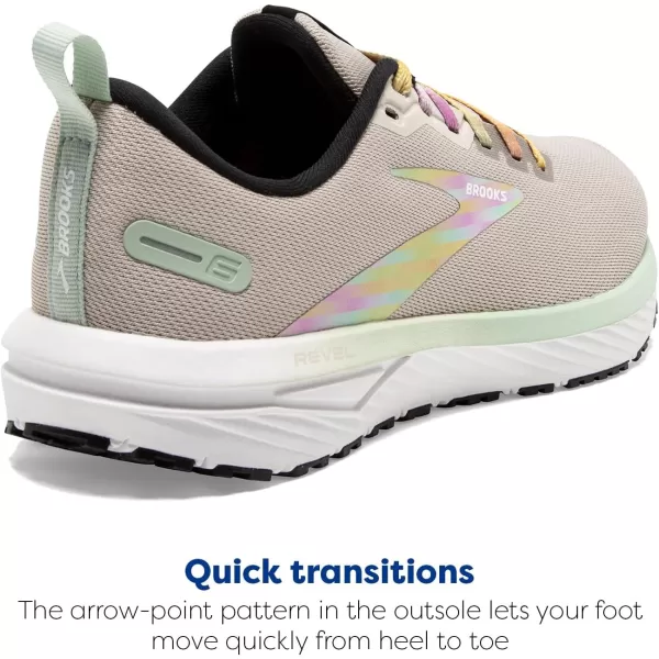Brooks Womens Revel 6 Neutral Running ShoeWhiteSilver LiningBlack