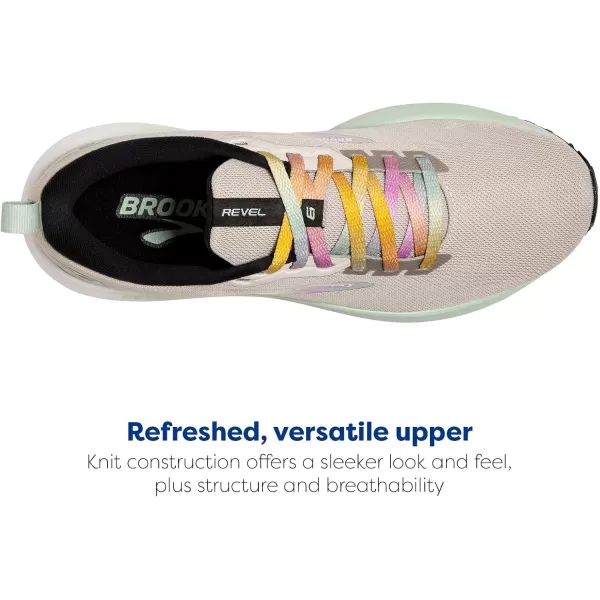 Brooks Womens Revel 6 Neutral Running ShoeWhiteSilver LiningBlack