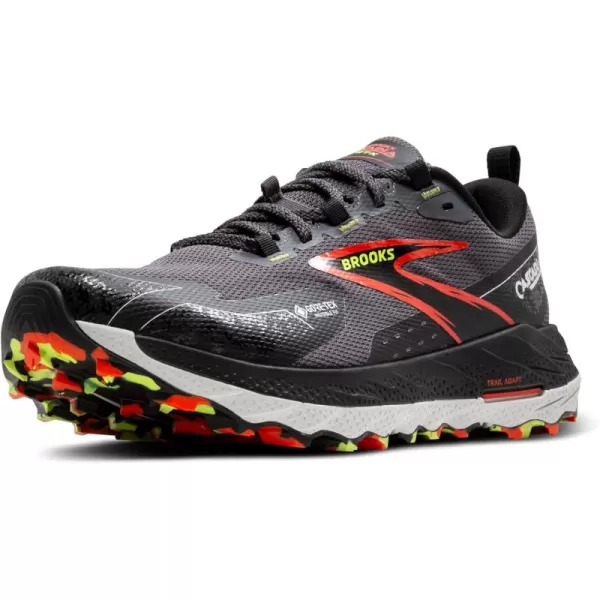 Brooks Mens Cascadia 18 GTX Waterproof Mountain Trail Running ShoeBlackened PearlBlackTomato