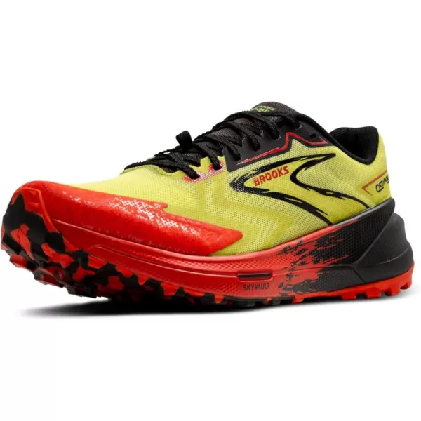 Brooks Mens Catamount 3 Trail Running ShoeAcid LimeCherry TomatoBlack