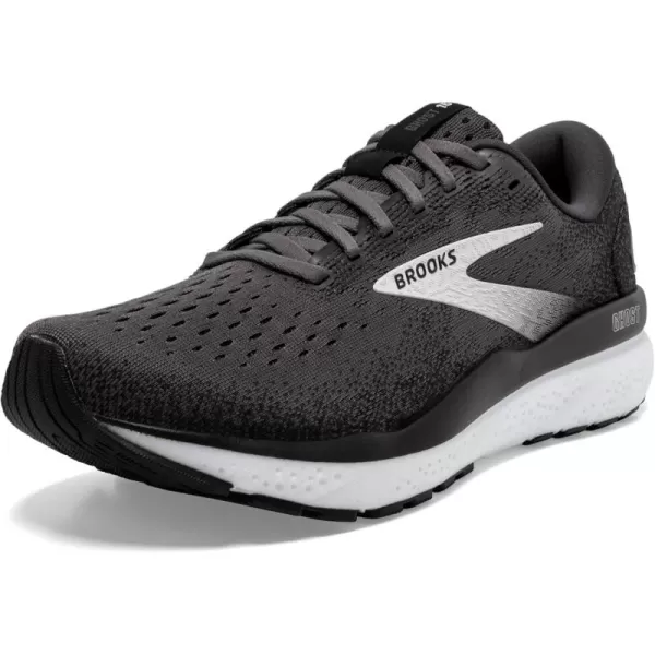 Brooks Mens Ghost 16 Neutral Running ShoeBlackGreyWhite