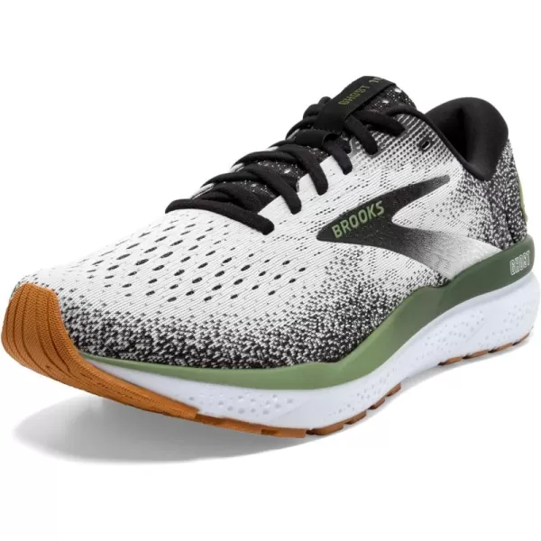 Brooks Mens Ghost 16 Neutral Running ShoeWhiteBlackGreen